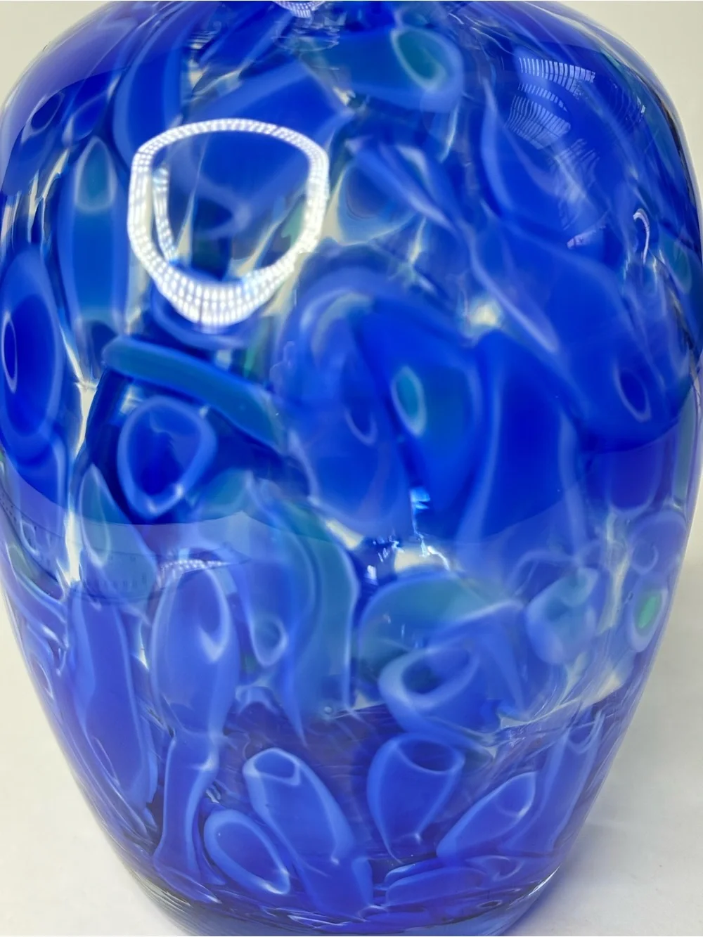Murano Style Cobalt Blue Green Swirl Art Glass Vase‎ Pier1